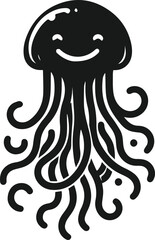 Vector silhouette of a jellyfish