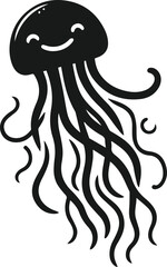 Vector silhouette of a jellyfish