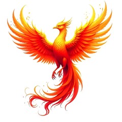 Fototapeta premium Powerful phoenix rising fire bird mythological art high resolution picture