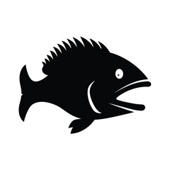 Obraz premium Silhouette of a Crappie fish swimming in profile