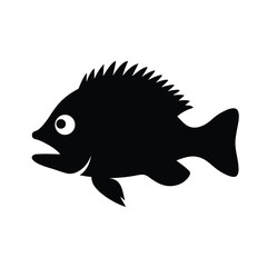 Obraz premium Silhouette of a Crappie fish swimming in profile
