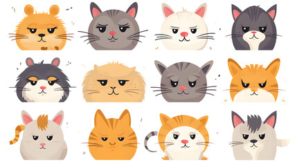 Obraz premium Adorable and Amusing Cat Expressions: Funny Cat Characters Showing a Range of Emotions