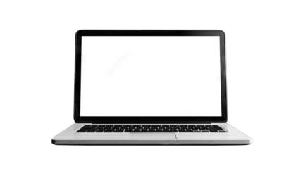 A sleek. modern laptop computer with a blank screen. placed on a clean surface. showcasing a minimalist workspace ideal for productivity. creativity. or remote work