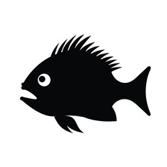 Obraz premium Silhouette of a Crappie fish swimming in profile