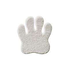 Fluffy White Paw Print Rug, Soft Textured Floor Mat, Childrens Room Decor