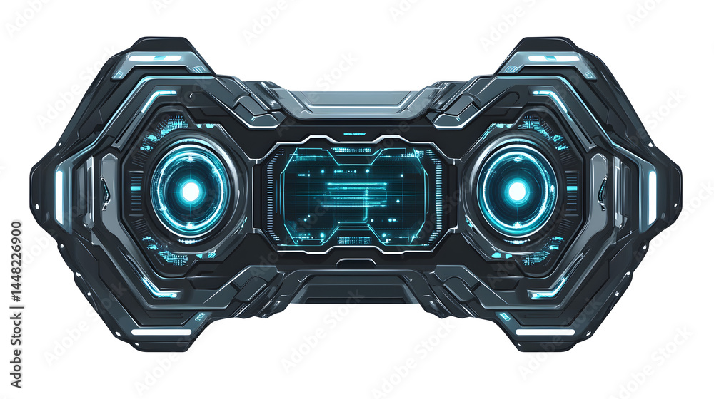 Wall mural modern and stylish futuristic callout digital text frame cyber border design element