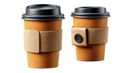 Coffee Cups: Close-up of two eco-friendly coffee cups, embodying sustainability and refreshment. A symbol of responsible consumption and the simple pleasure of a warm beverage.