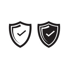 Shield With check mark.security symbol Design