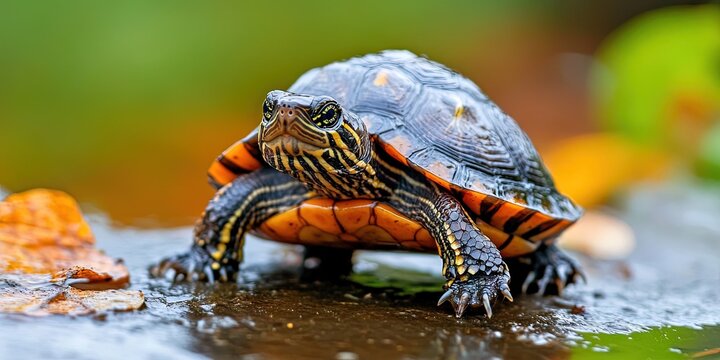 photo of striped mud turtle in natural habitat