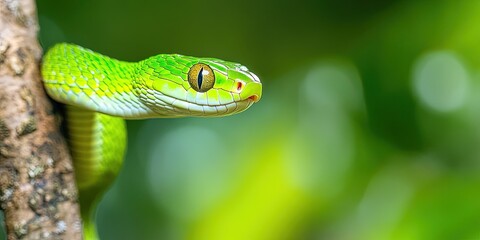 Obraz premium photo of tree snake in its natural forest habitat