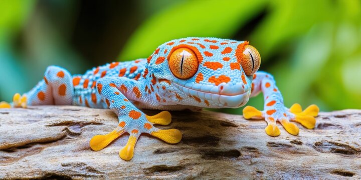 photo of tokay gecko on a branch