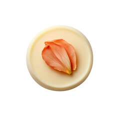 Single Orange Flower Petal on Creamy White Background