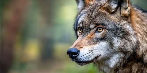 Obraz premium wildlife photo of wolf in natural habitat outdoors