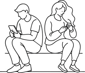 Casual conversation between individuals shown in elegant continuous line art style representing human interaction and social communication in minimalist artwork