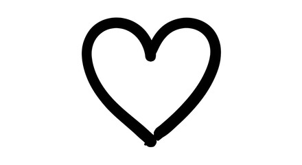 Símbolo caligráfico de corazón. Ilustración romántica vectorial que simboliza unión, pasión y boda. Diseño caligráfico para San Valentín. Plantilla para camisetas, tarjetas e invitaciones.