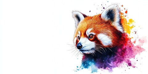 Fototapeta premium watercolor red panda 