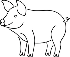 Stylish pig drawn with single continuous line in minimalist vector art design ideal for creative projects animal logos t shirt prints and unique artistic decorations