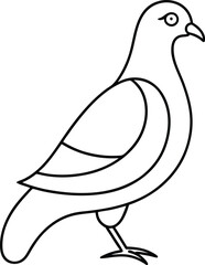 Continuous line drawing of a pigeon in simple black art style ideal for minimalist bird illustrations vector animal artwork logo design and decorative creative uses