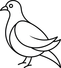 Fantail pigeon illustrated in continuous line art style showcasing elegant feathers ideal for bird themed vector designs artistic logos and modern creative decor
