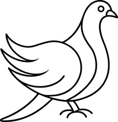 Artistic line drawing of a fantail pigeon in minimalist continuous style perfect for elegant bird illustrations home decor and graphic or digital design concepts