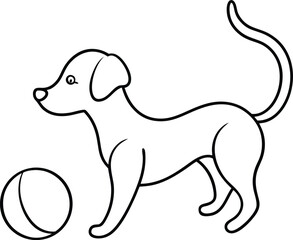 Energetic dog illustrated in single line art style showcasing playfulness and charm ideal for pet lovers vector logos artistic design and minimalistic dog decor