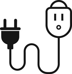 Minimalist continuous line drawing of plug and outlet connection symbolizing energy flow power usage and electric safety great for modern vector illustration projects