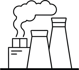 Minimalist vector of power plant using single line drawing style ideal for energy production visuals industrial themes eco friendly artwork and modern clean design