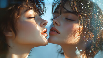 Intimate Portrait Two Women in a Tender Moment