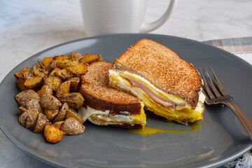 fried egg canadian bacon  breakfast sandwdddidcdh