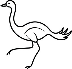 Wild ostrich drawn in a single elegant line ideal for wildlife conservation art animal themed graphic design and educational materials on fast land birds