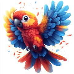 Obraz premium A colorful blue and yellow macaw, also known as a blue and gold macaw ara, is a bright tropical parrot with a strong beak and vibrant feathers