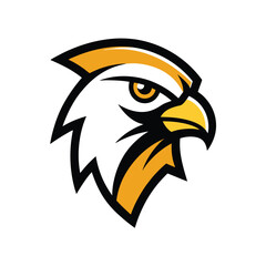 Minimal Hawk Head with Bold Outline for Focus and Determination
