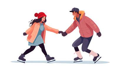 Obraz premium Professional ice skating instructor teaching young girl skating techniques