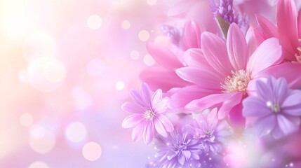 Obraz premium Soft pastel abstract background, dreamy shades of pink and purple blending, ideal for artistic projects or digital design.