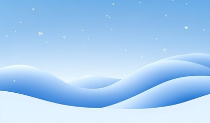 Winter Landscape Illustration With Light Blue Mountains And Snow