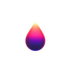 Obraz premium Abstract Gradient Drop of Liquid, Colorful Digital Art