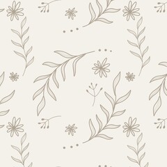 seamless floral pattern with leaves