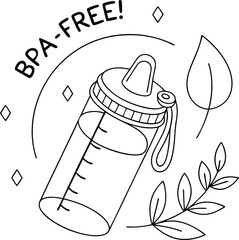 vector illustration of a bottle of milk