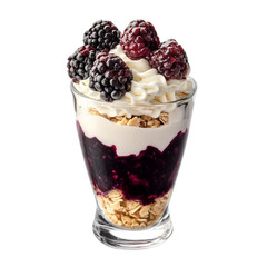 Blackberry Parfait isolated on transparent png background