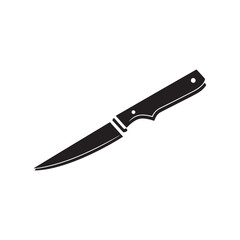 Silhouette of a sharp blade kitchen knife, ideal for professional chefs and home cooks alike.