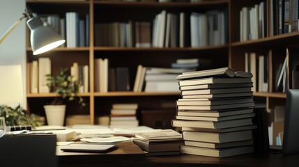 Stack of Books on the Desk