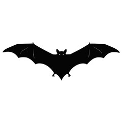 Fototapeta premium Flying Bat Silhouette Isolated for Halloween and Nature Themes