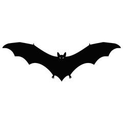 Fototapeta premium Flying Bat Silhouette Isolated for Halloween and Nature Themes