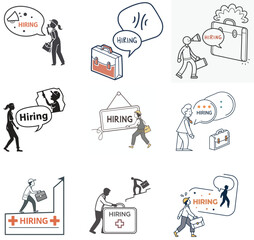 Simple Job Vacancy Icon - Hiring Process, Recruitment, and Employment Flat Design