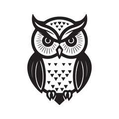 elegant wise owl bird logo