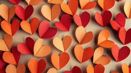 The colorful paper hearts