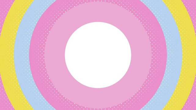 5秒に1回弾む、シンプルな円のループアニメーション　カラフル