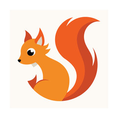 Simple Squirrel Head with Bushy Tail Hint for Energy and Nature