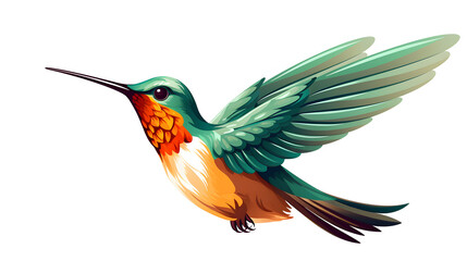 Obraz premium Colorful and Happy Hummingbird Cartoon Vector Illustration for Nature Design Projects