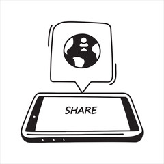 Sharing Button – Social Media Connection and Content Distribution Symbol